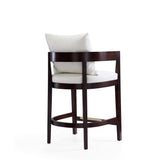 Ritz Counter Stool in Ivory and Dark Walnut (set of 3) by Manhattan Comfort at Eve Furniture
