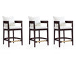Ritz Counter Stool in Ivory and Dark Walnut (set of 3) by Manhattan Comfort at Eve Furniture