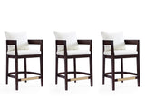 Ritz Counter Stool in Ivory and Dark Walnut (set of 3) by Manhattan Comfort at Eve Furniture
