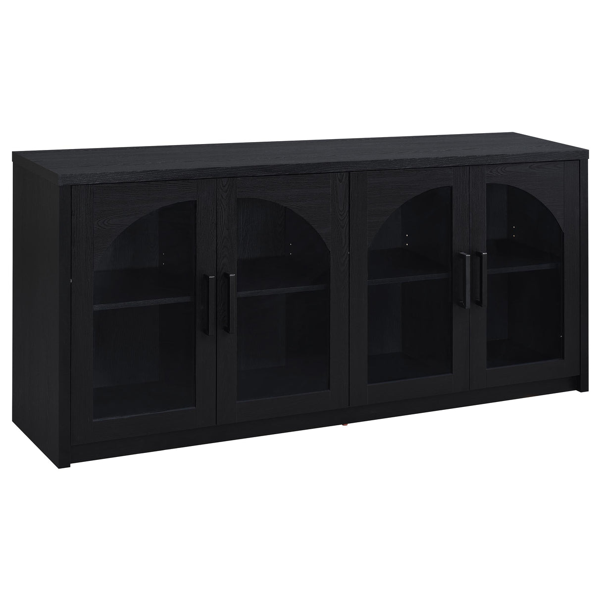 Riva Black 4-door Dining Sideboard Buffet Storage Credenza by Coaster at Eve Furniture