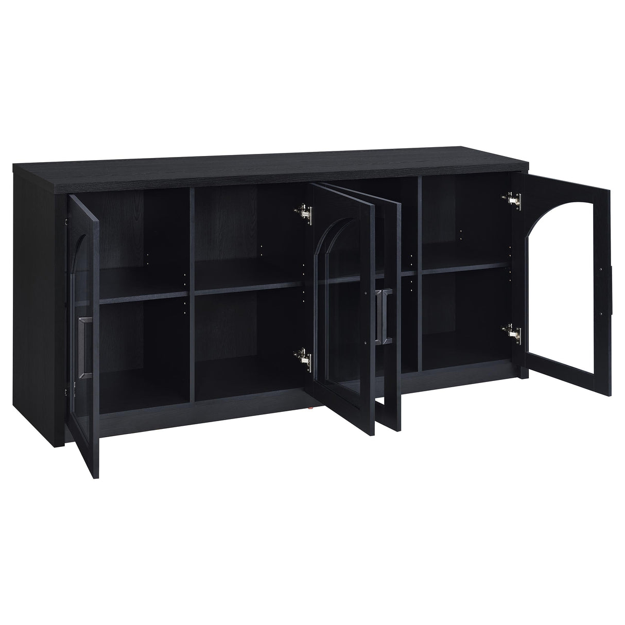 Riva Black 4-door Dining Sideboard Buffet Storage Credenza by Coaster at Eve Furniture