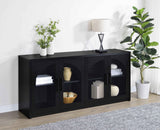 Riva Black 4-door Dining Sideboard Buffet Storage Credenza by Coaster at Eve Furniture
