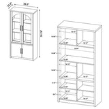 Riva Black 4-Door Tall Accent Display Cabinet with LED Lighting by Coaster at Eve Furniture