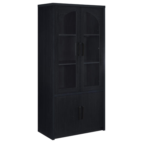 Riva Black 4-Door Tall Accent Display Cabinet with LED Lighting by Coaster at Eve Furniture