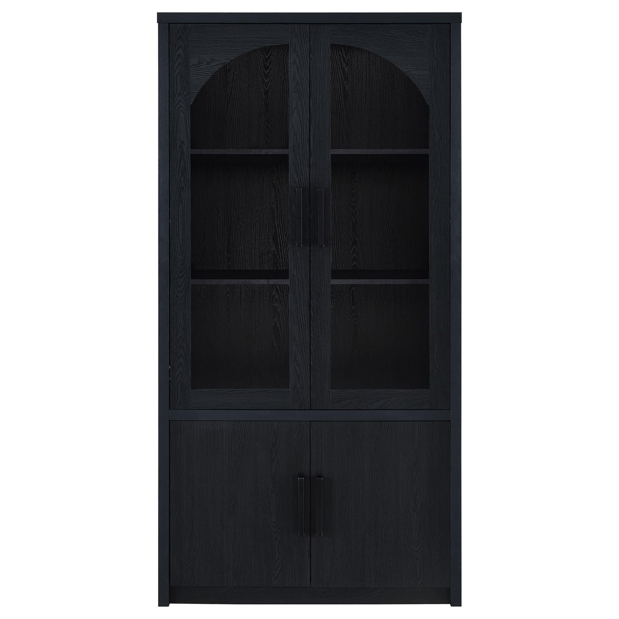 Riva Black 4-Door Tall Accent Display Cabinet with LED Lighting by Coaster at Eve Furniture