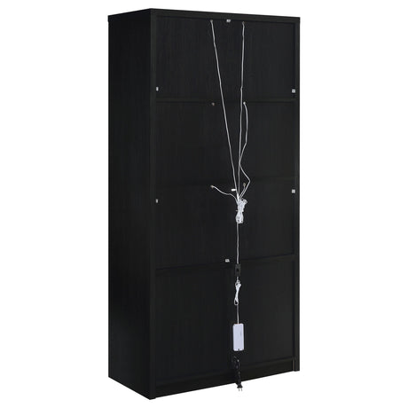 Riva Black 4-Door Tall Accent Display Cabinet with LED Lighting by Coaster at Eve Furniture
