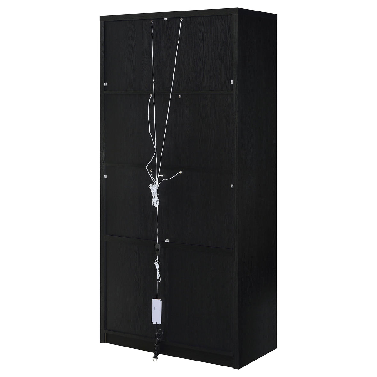 Riva Black 4-Door Tall Accent Display Cabinet with LED Lighting by Coaster at Eve Furniture