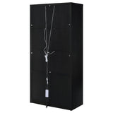 Riva Black 4-Door Tall Accent Display Cabinet with LED Lighting by Coaster at Eve Furniture