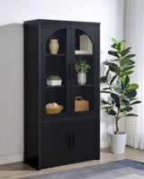 Riva Black 4-Door Tall Accent Display Cabinet with LED Lighting by Coaster at Eve Furniture