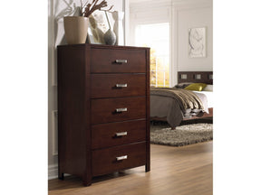 Riva Five Drawer Chest in Chocolate Brown by Modus Furniture at Eve Furniture