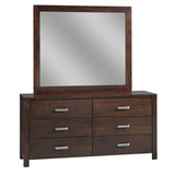 Riva Six Drawer Dresser in Chocolate Brown by Modus Furniture at Eve Furniture