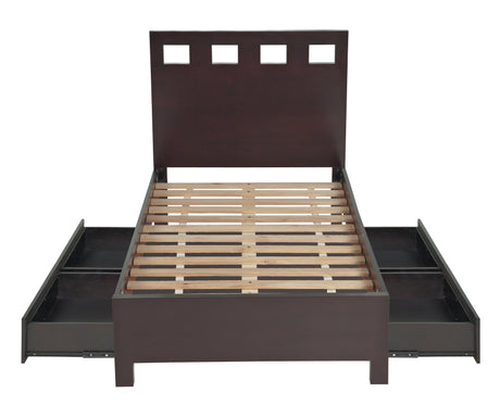Riva Wood California King Storage Bed in Espresso by Modus Furniture at Eve Furniture