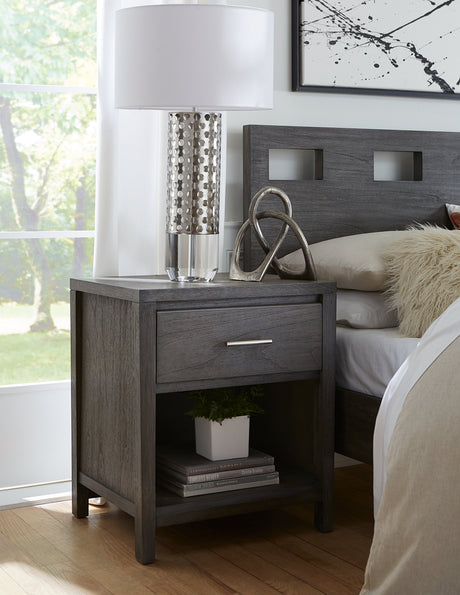 Riva Wood Eastern King Bed in Sharkskin by Modus Furniture at Eve Furniture