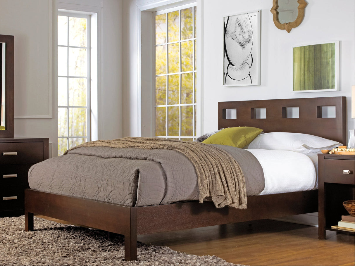 Riva Wood Full Bed in Chocolate Brown by Modus Furniture at Eve Furniture