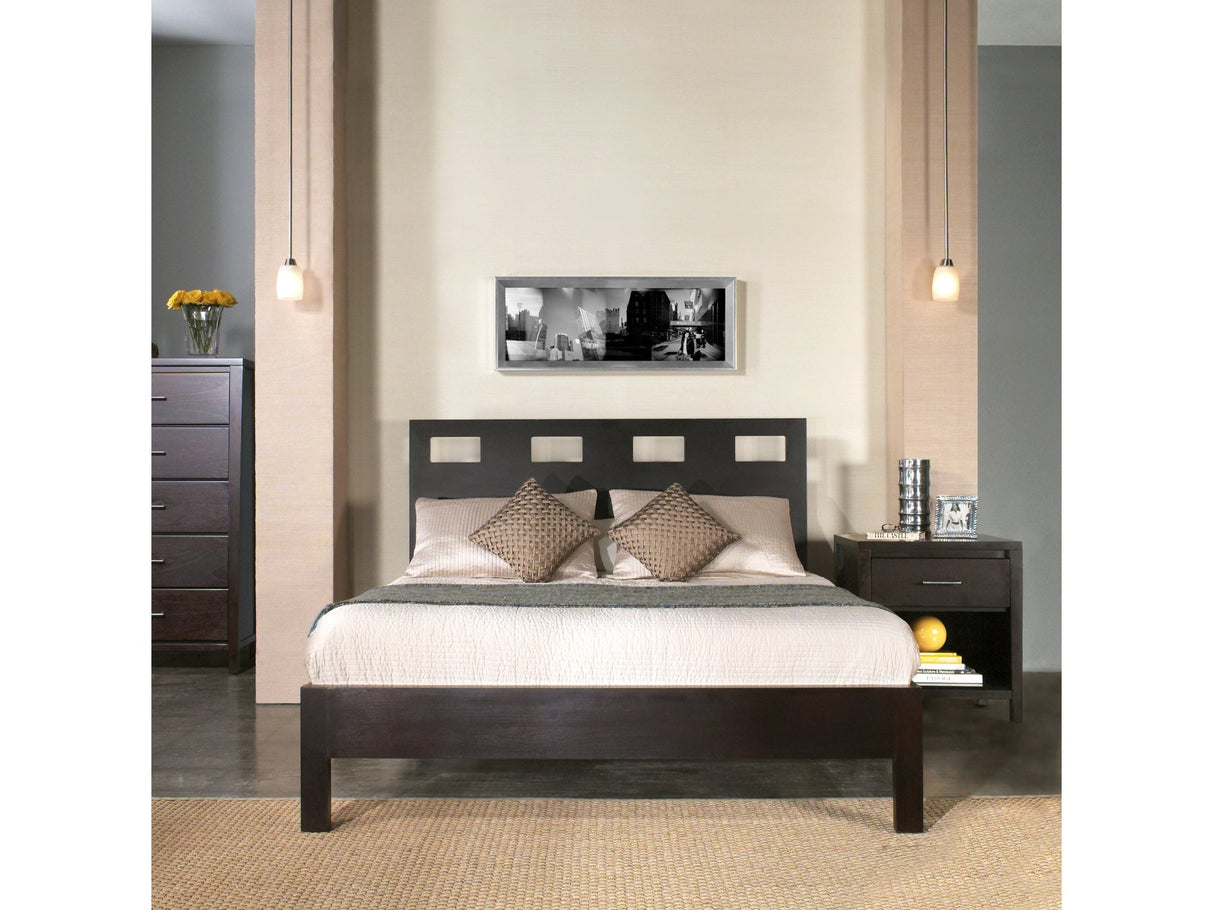 Riva Wood Full Platform Bed in Espresso by Modus Furniture at Eve Furniture