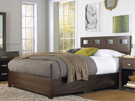 Riva Wood Full Storage Bed in Chocolate Brown by Modus Furniture at Eve Furniture