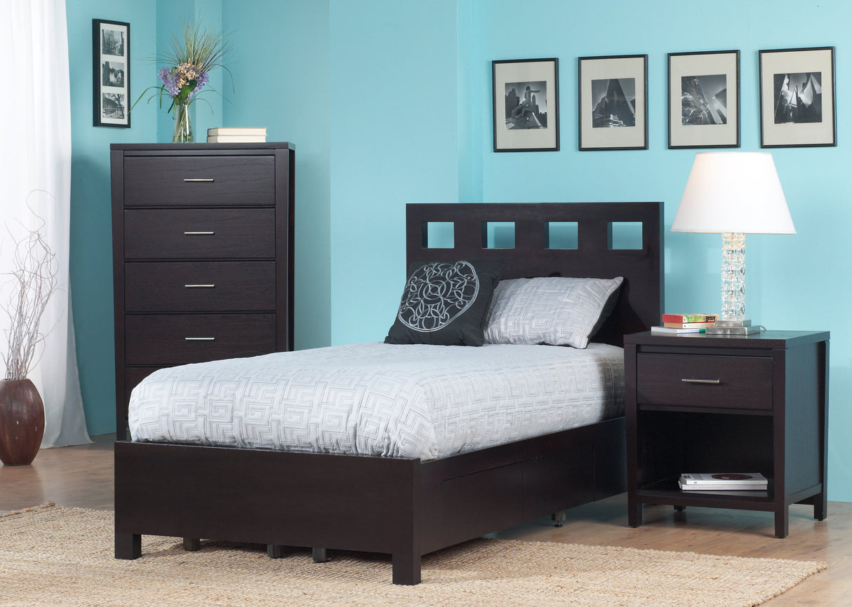 Riva Wood Full Storage Bed in Espresso by Modus Furniture at Eve Furniture