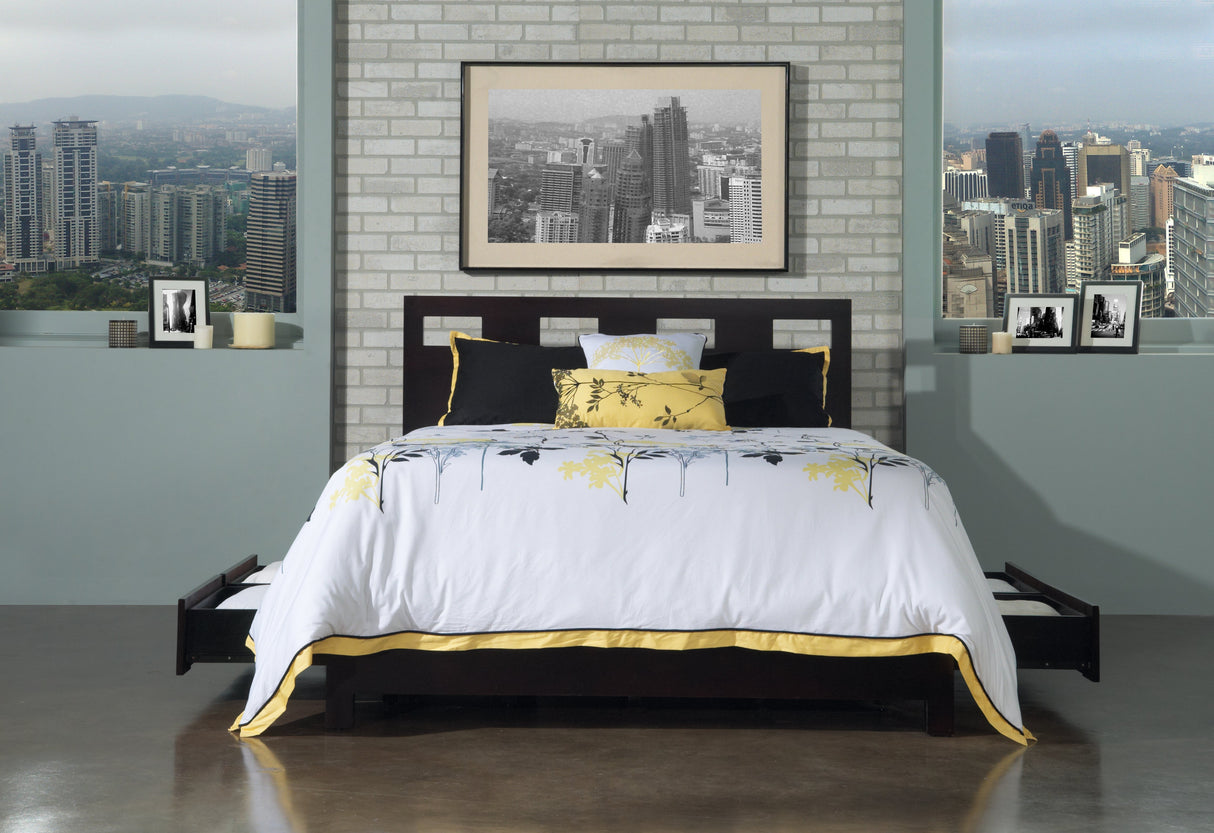 Riva Wood Full Storage Bed in Espresso by Modus Furniture at Eve Furniture
