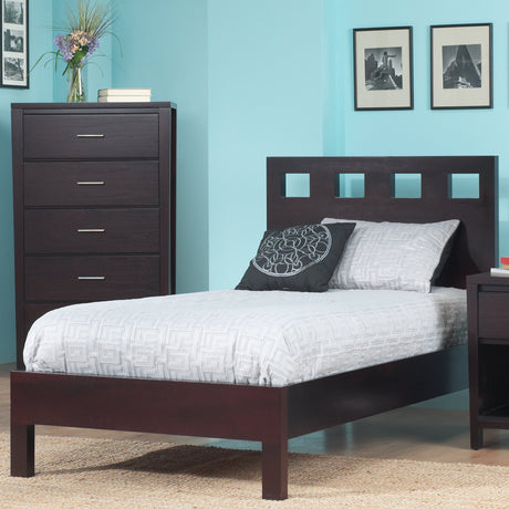 Riva Wood Twin Platform Bed in Espresso by Modus Furniture at Eve Furniture