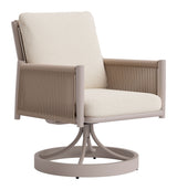 Rivan Beige Outdoor Swivel Dining Chair by Zuomod at Eve Furniture