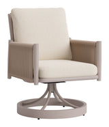 Rivan Beige Outdoor Swivel Dining Chair by Zuomod at Eve Furniture
