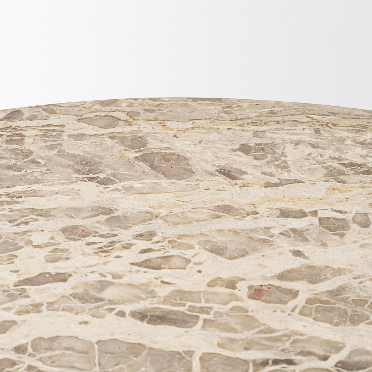 Rivaro Solid Beige Marble Round Dining Table by Mercana at Eve Furniture