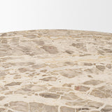 Rivaro Solid Beige Marble Round Dining Table by Mercana at Eve Furniture