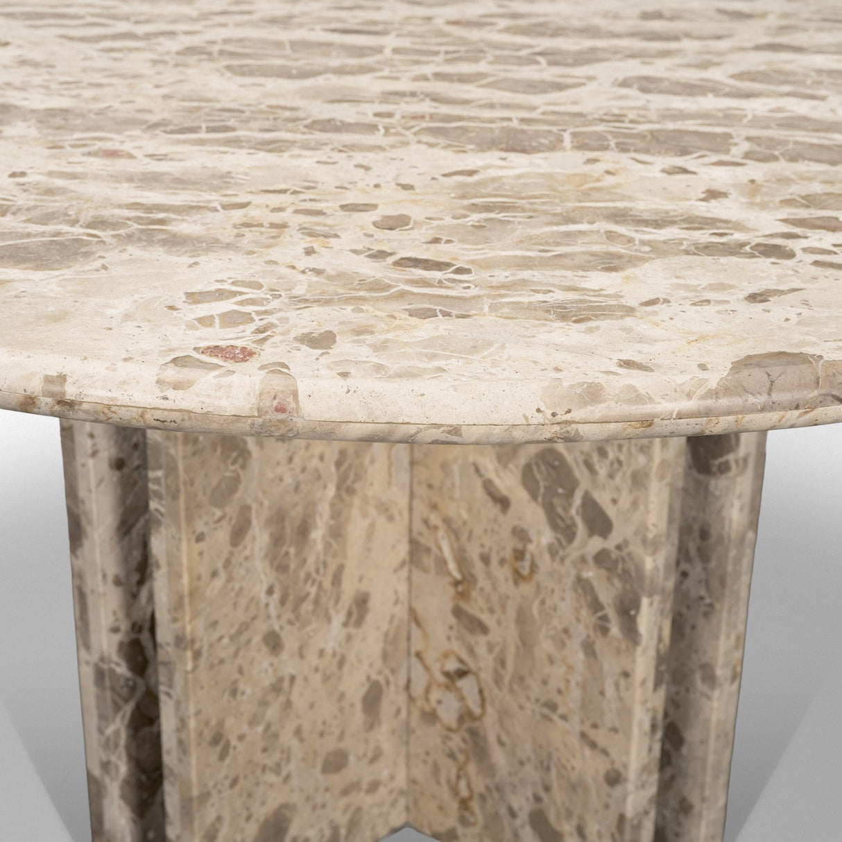 Rivaro Solid Beige Marble Round Dining Table by Mercana at Eve Furniture