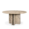Rivaro Solid Beige Marble Round Dining Table by Mercana at Eve Furniture