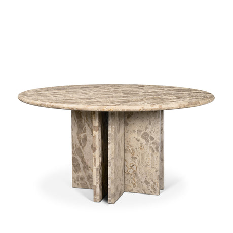 Rivaro Solid Beige Marble Round Dining Table by Mercana at Eve Furniture