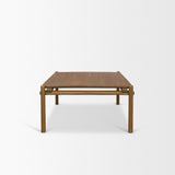 Riven Oak Wood Rectangular Coffee Table by Mercana at Eve Furniture