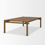 Riven Oak Wood Rectangular Coffee Table by Mercana at Eve Furniture
