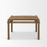 Riven Oak Wood Square Side Table by Mercana at Eve Furniture