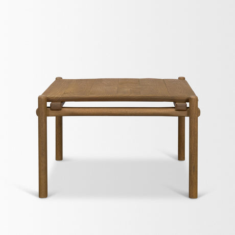 Riven Oak Wood Square Side Table by Mercana at Eve Furniture