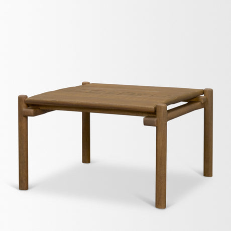 Riven Oak Wood Square Side Table by Mercana at Eve Furniture