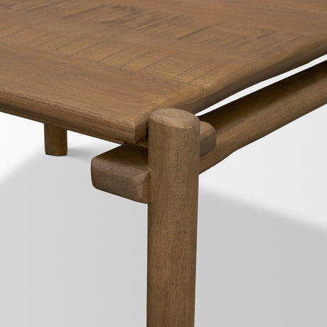 Riven Oak Wood Square Side Table by Mercana at Eve Furniture
