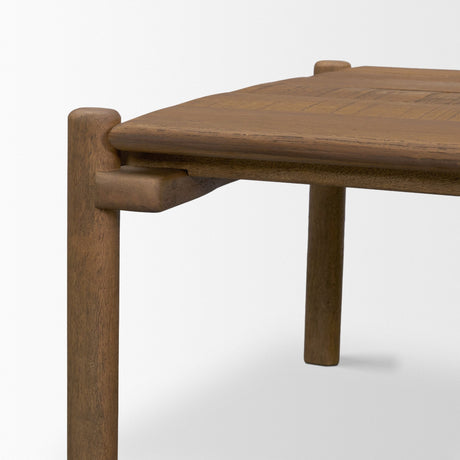Riven Oak Wood Square Side Table by Mercana at Eve Furniture