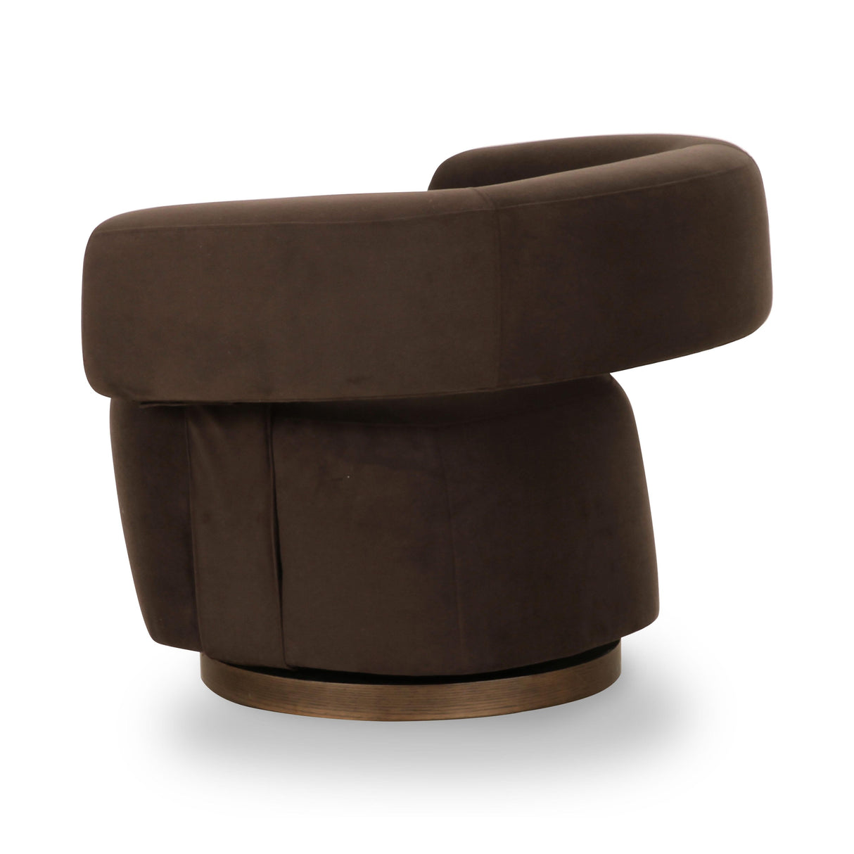 River Chocolate Brown Performance Velvet Swivel Accent Chair by TOV Furniture at Eve Furniture
