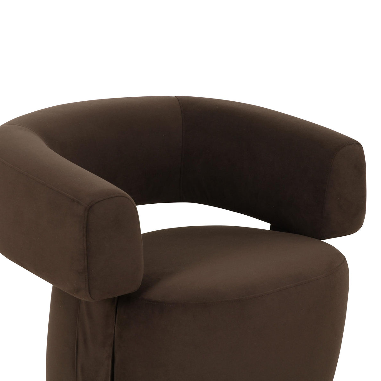 River Chocolate Brown Performance Velvet Swivel Accent Chair by TOV Furniture at Eve Furniture