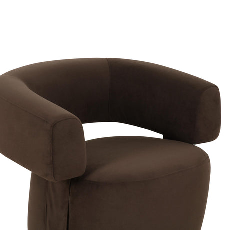 River Chocolate Brown Performance Velvet Swivel Accent Chair by TOV Furniture at Eve Furniture