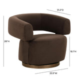 River Chocolate Brown Performance Velvet Swivel Accent Chair by TOV Furniture at Eve Furniture