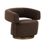 River Chocolate Brown Performance Velvet Swivel Accent Chair by TOV Furniture at Eve Furniture
