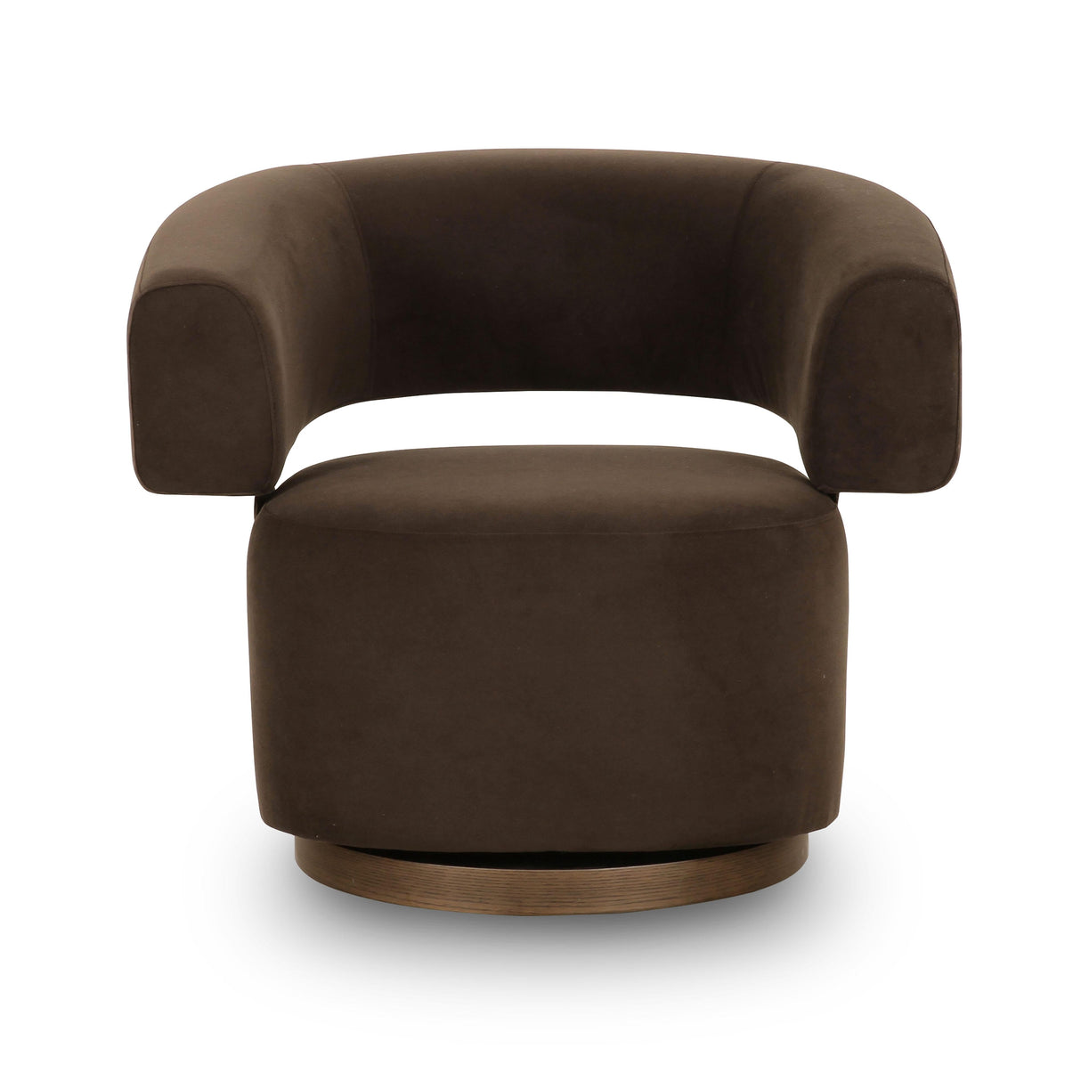 River Chocolate Brown Performance Velvet Swivel Accent Chair by TOV Furniture at Eve Furniture