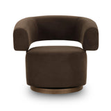 River Chocolate Brown Performance Velvet Swivel Accent Chair by TOV Furniture at Eve Furniture