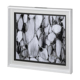 River Rocks by Liz Jardine a Hand Embellished Textured Framed Art Print Matted under Glass by Mercana at Eve Furniture
