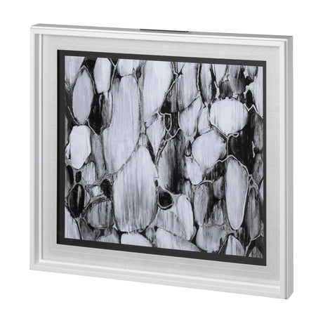 River Rocks by Liz Jardine a Hand Embellished Textured Framed Art Print Matted under Glass by Mercana at Eve Furniture