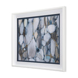River Rocks by Liz Jardine a Hand Embellished Textured Framed Art Print Matted under Glass by Mercana at Eve Furniture