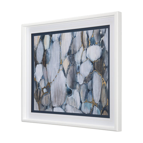 River Rocks by Liz Jardine a Hand Embellished Textured Framed Art Print Matted under Glass by Mercana at Eve Furniture