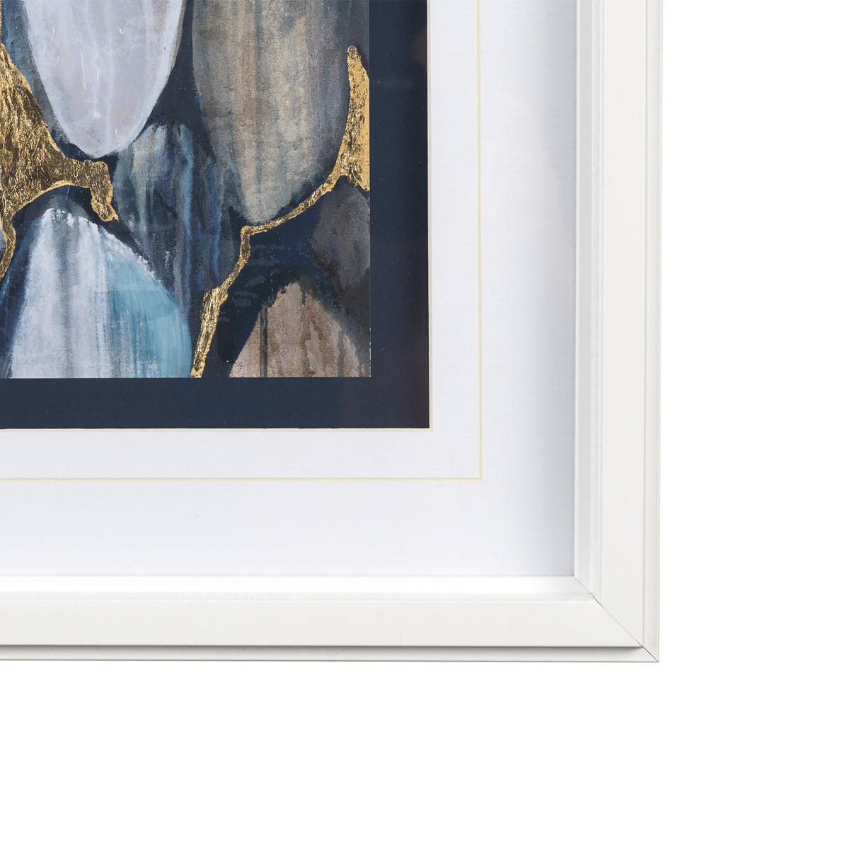 River Rocks by Liz Jardine a Hand Embellished Textured Framed Art Print Matted under Glass by Mercana at Eve Furniture