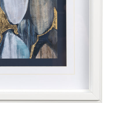 River Rocks by Liz Jardine a Hand Embellished Textured Framed Art Print Matted under Glass by Mercana at Eve Furniture